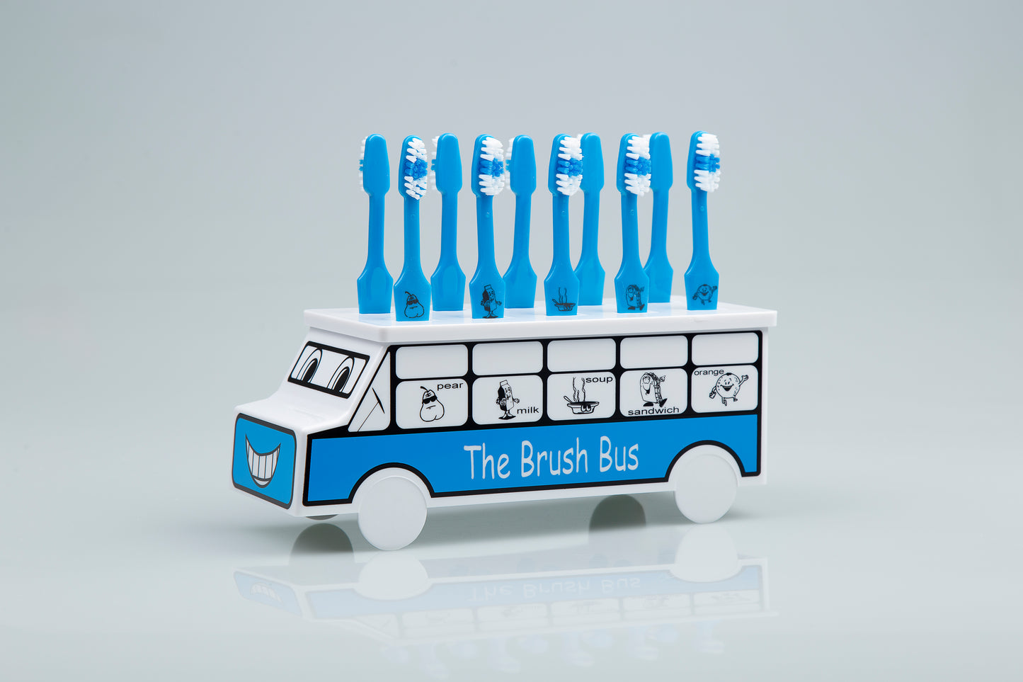 Brush Bus with Healthy Snack Symbols