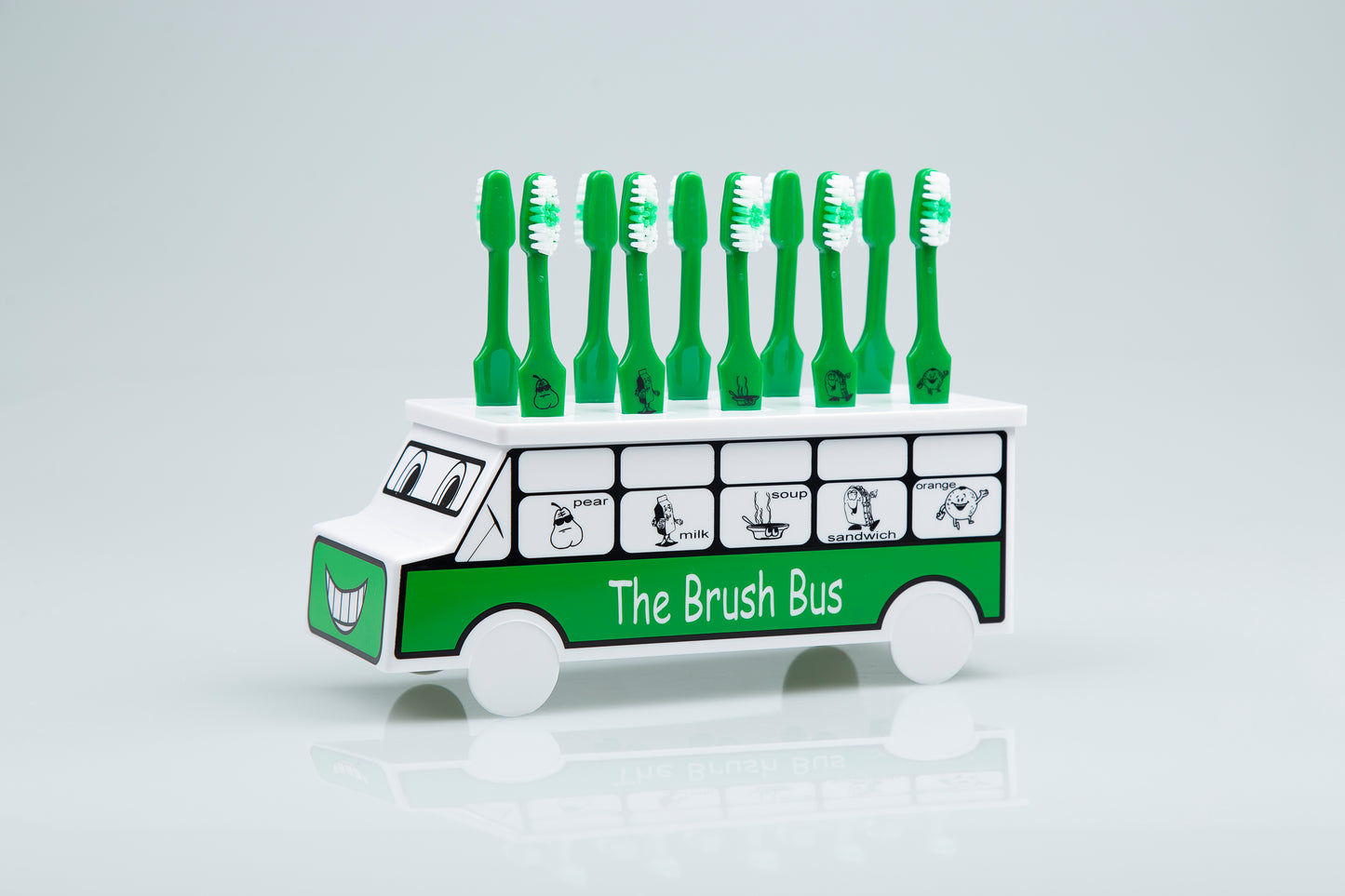 Brush Bus with Healthy Snack Symbols