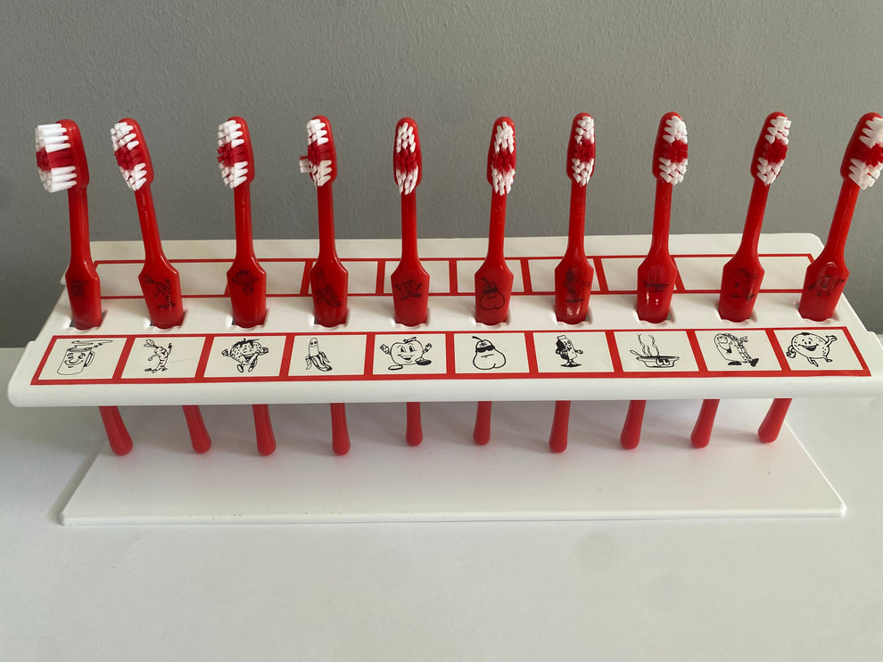 Toothbrush Rack with Healthy Snack symbols – The Brush Bus Ltd